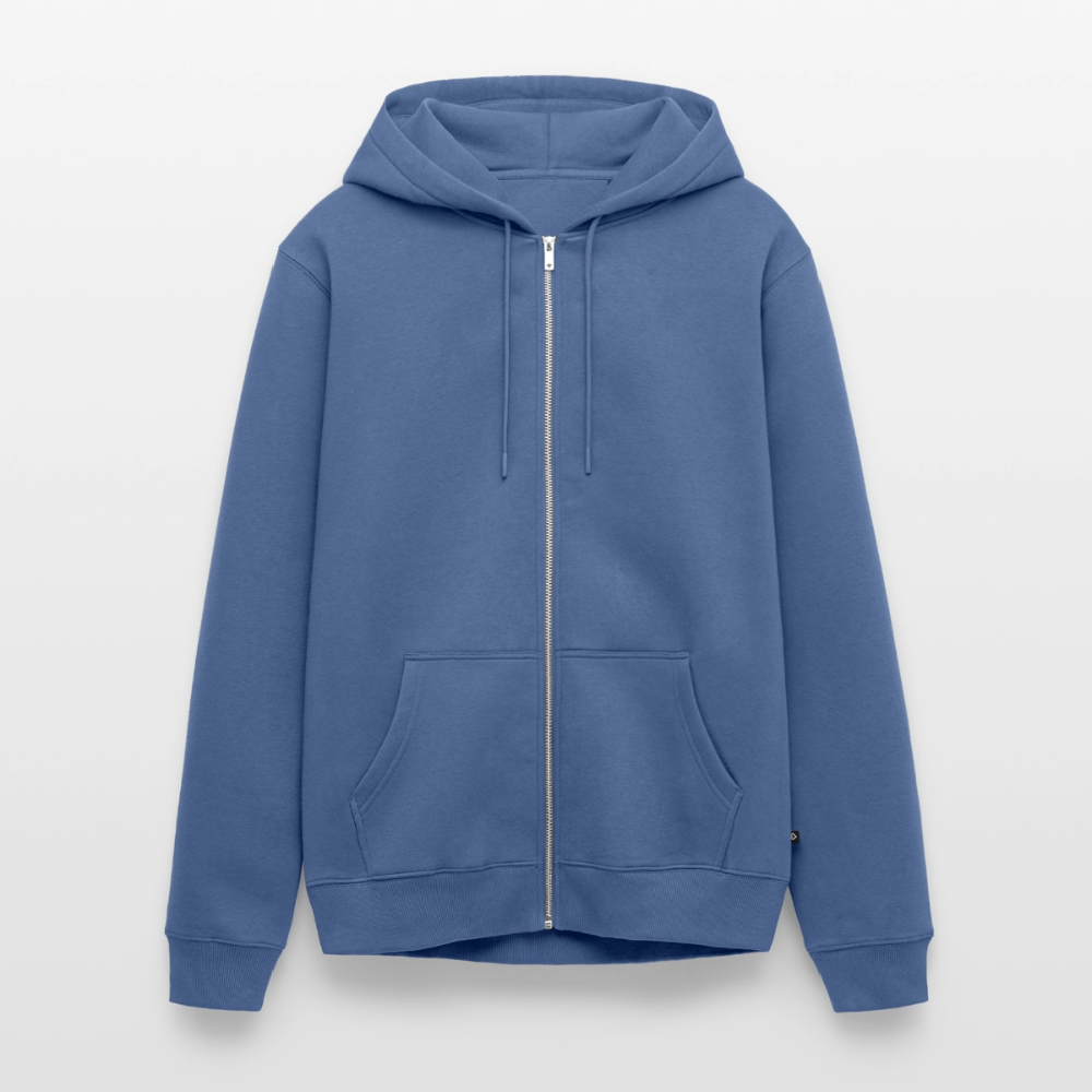 Minimalistic Unisex Premium Organic Zip Up Hoodie - stone blue 