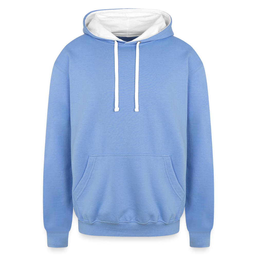 Various Blue Contrasts Unisex Hoodies - sky blue/white