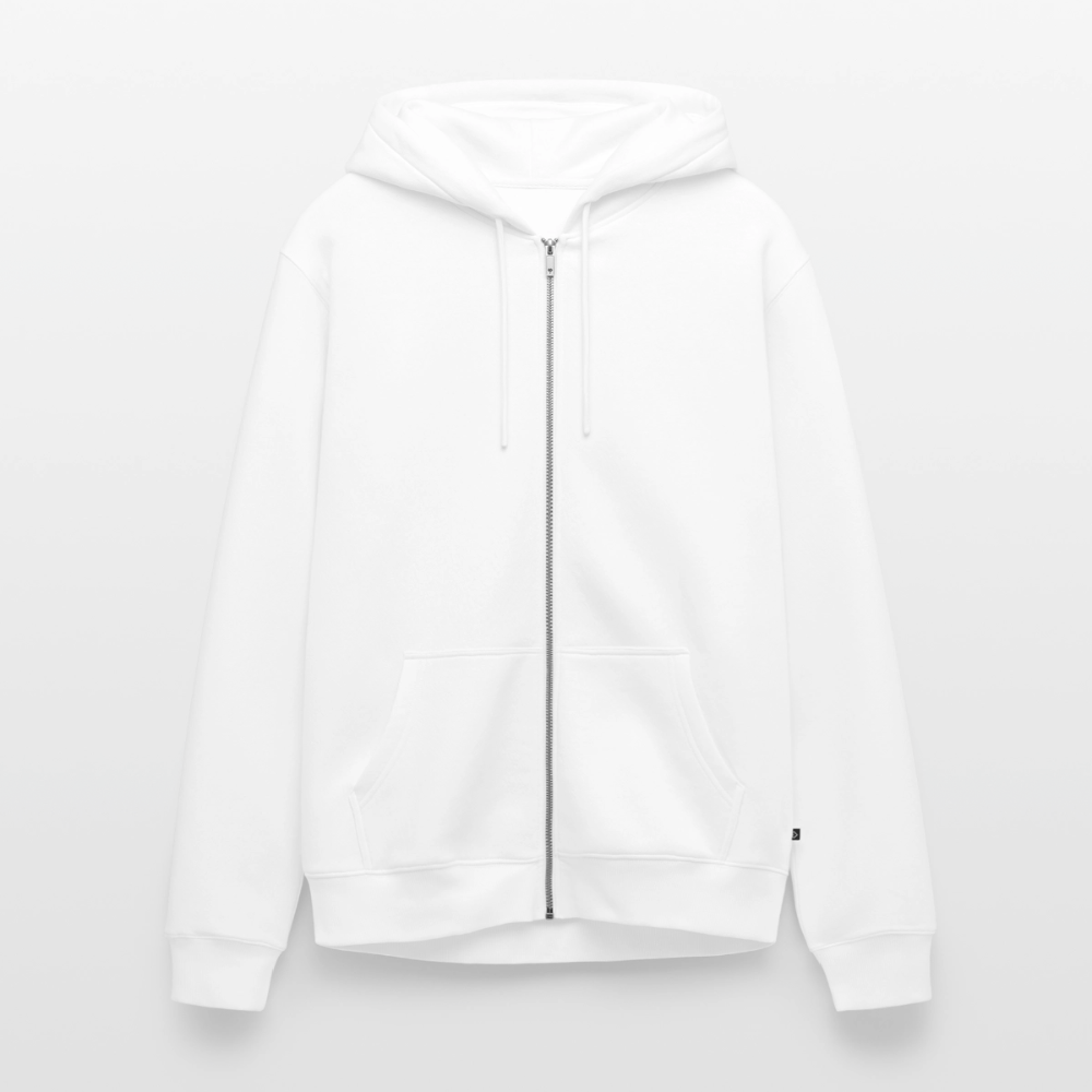Minimalistic Unisex Premium Organic Zip Up Hoodie - white