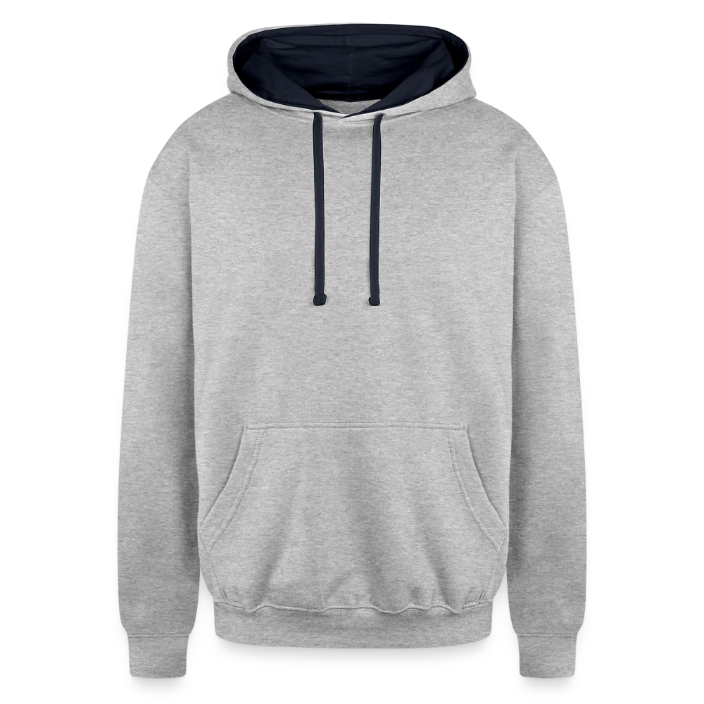 Various Blue Contrasts Unisex Hoodies - heather gray/navy