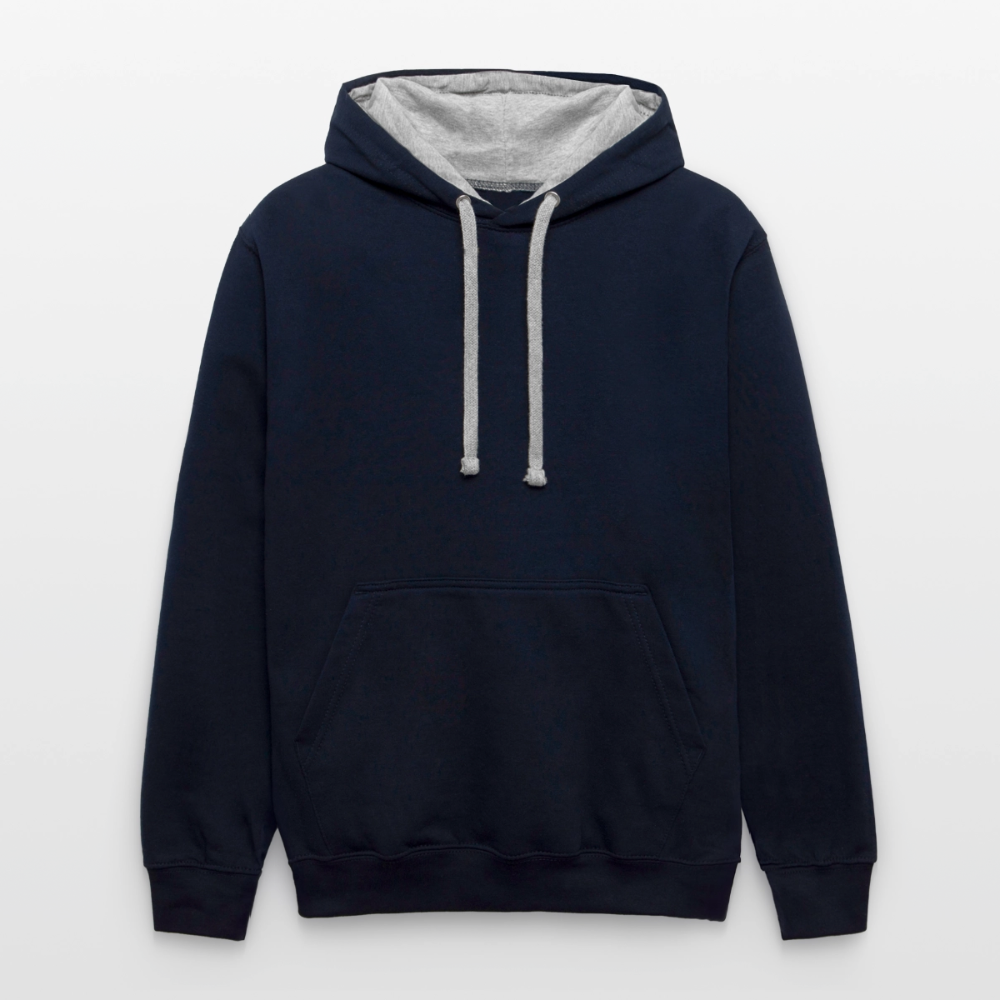Various Blue Contrasts Unisex Hoodies - navy/heather gray