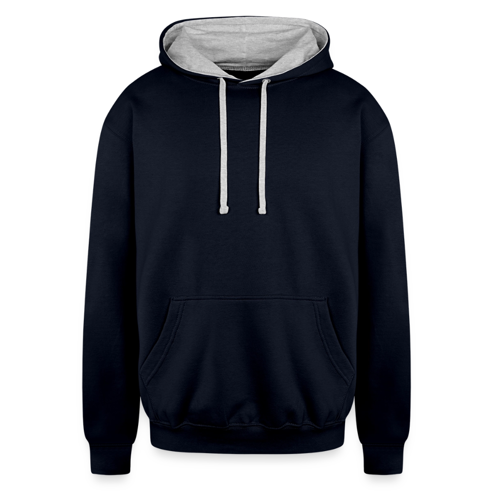 Various Blue Contrasts Unisex Hoodies - navy/heather gray