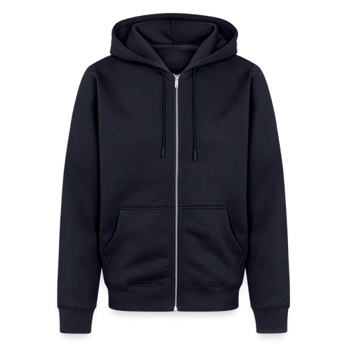 Minimalistic Unisex Premium Organic Zip Up Hoodie - navy