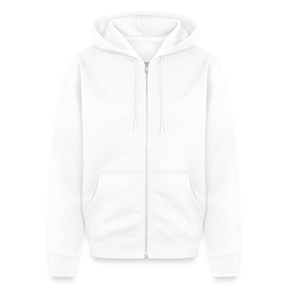 Minimalistic Unisex Premium Organic Zip Up Hoodie - white