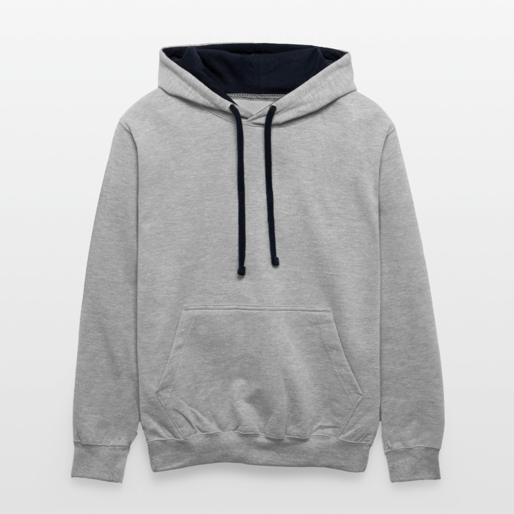 Various Blue Contrasts Unisex Hoodies - heather gray/navy