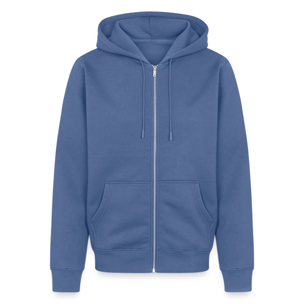 Minimalistic Unisex Premium Organic Zip Up Hoodie - stone blue 