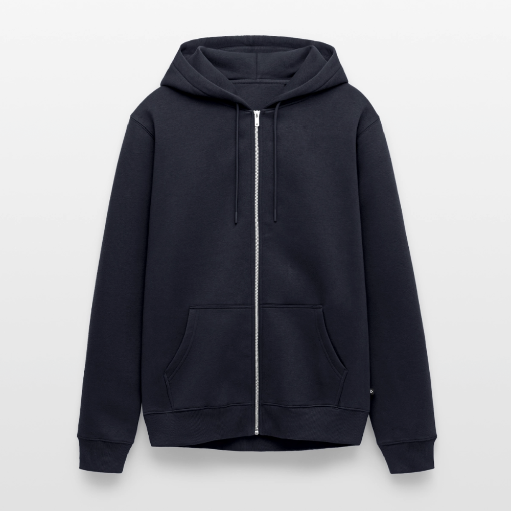 Minimalistic Unisex Premium Organic Zip Up Hoodie - navy